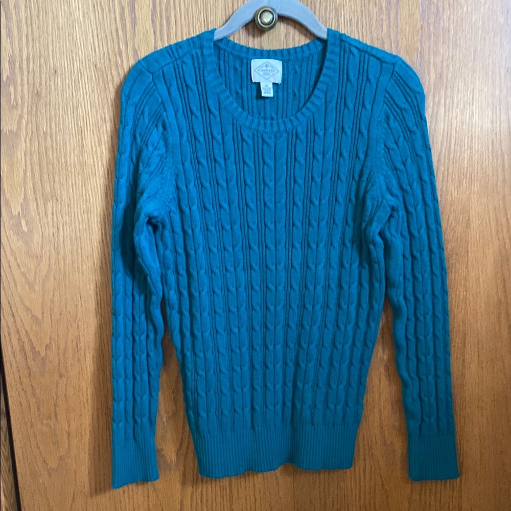 Teal Cable Knit Sweater